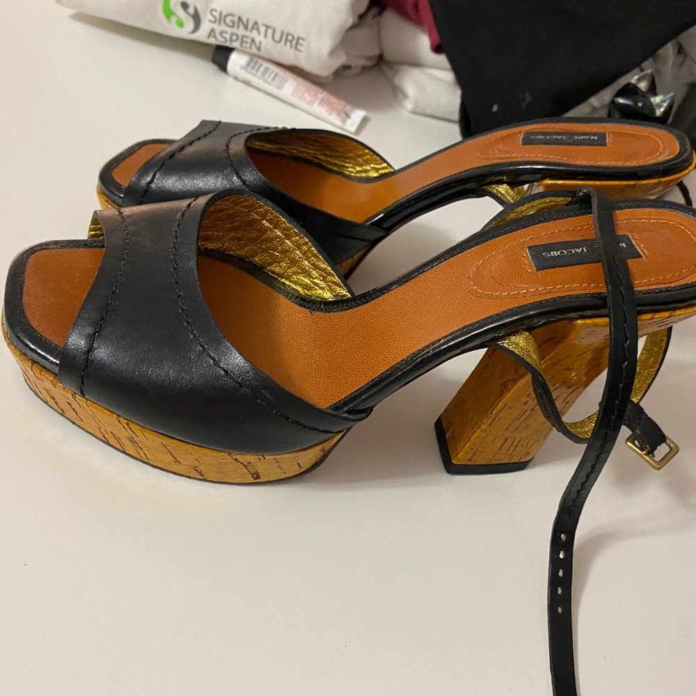 NWOT Marc Jacobs Platform 70s On Trend Cork Heels - Size 6.5